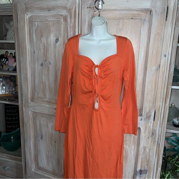 Anthropologie Callahan Mango Front Tie Dress NEW Women’s Medium - Picture 6 of 12